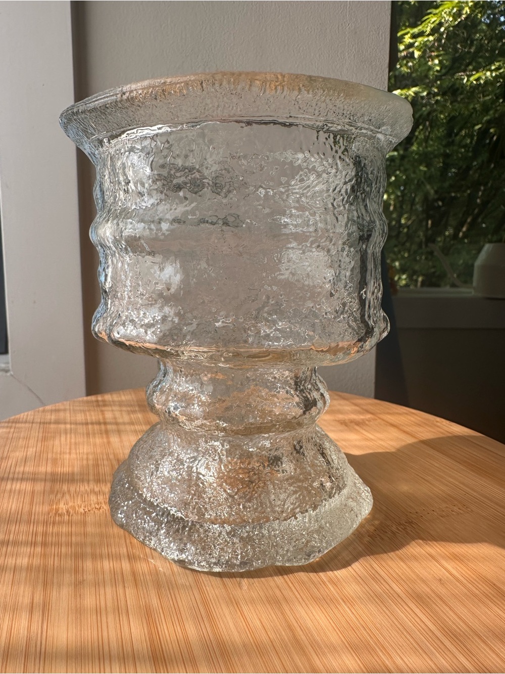 Vintage L.E. Smith Textured Ice Candle Holder 1970